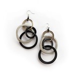 Organic Tagua Jewelry Yazmine Multi Loop Tagua Earrings in Onyx Combo