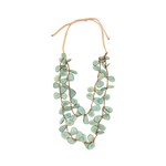 Organic Tagua Jewelry Cielo 2 Layer Long Tagua Necklace in Celeste