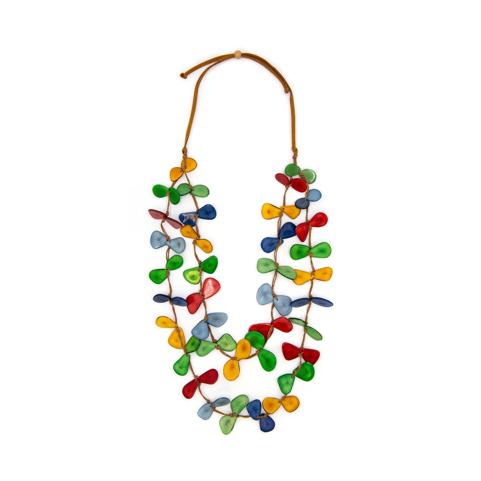 Organic Tagua Jewelry Cielo 2 Layer Long Tagua Necklace in Multi