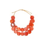 Organic Tagua Jewelry Dee Tagua Necklace in Poppy Coral