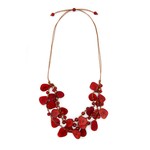 Organic Tagua Jewelry Marcela Tagua 3 Layer Necklace in Red