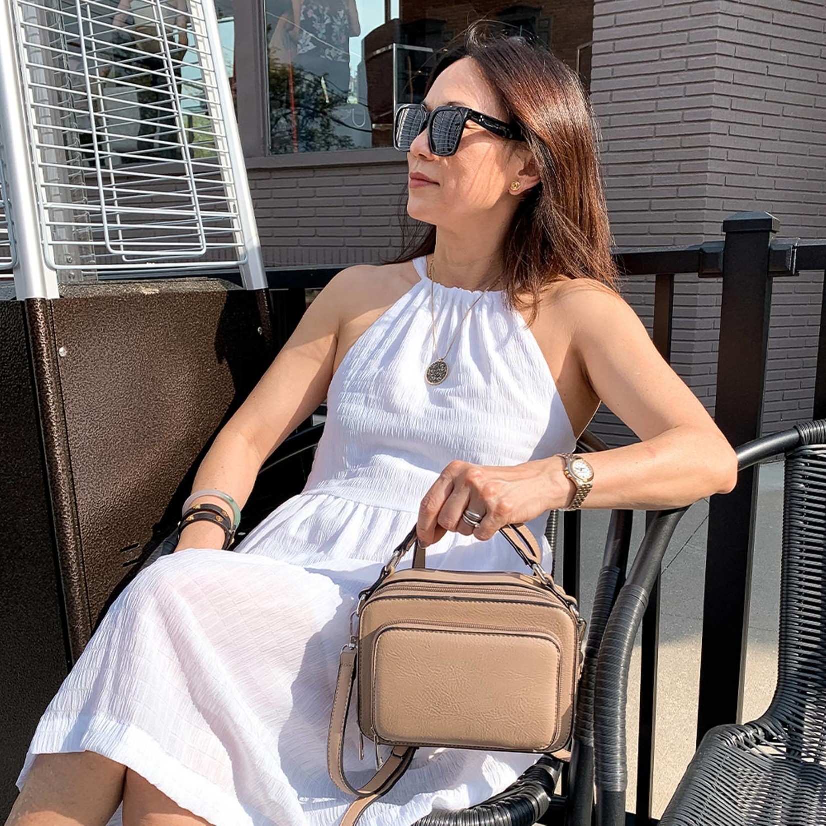 Kelsey Crossbody Satchel in Orange