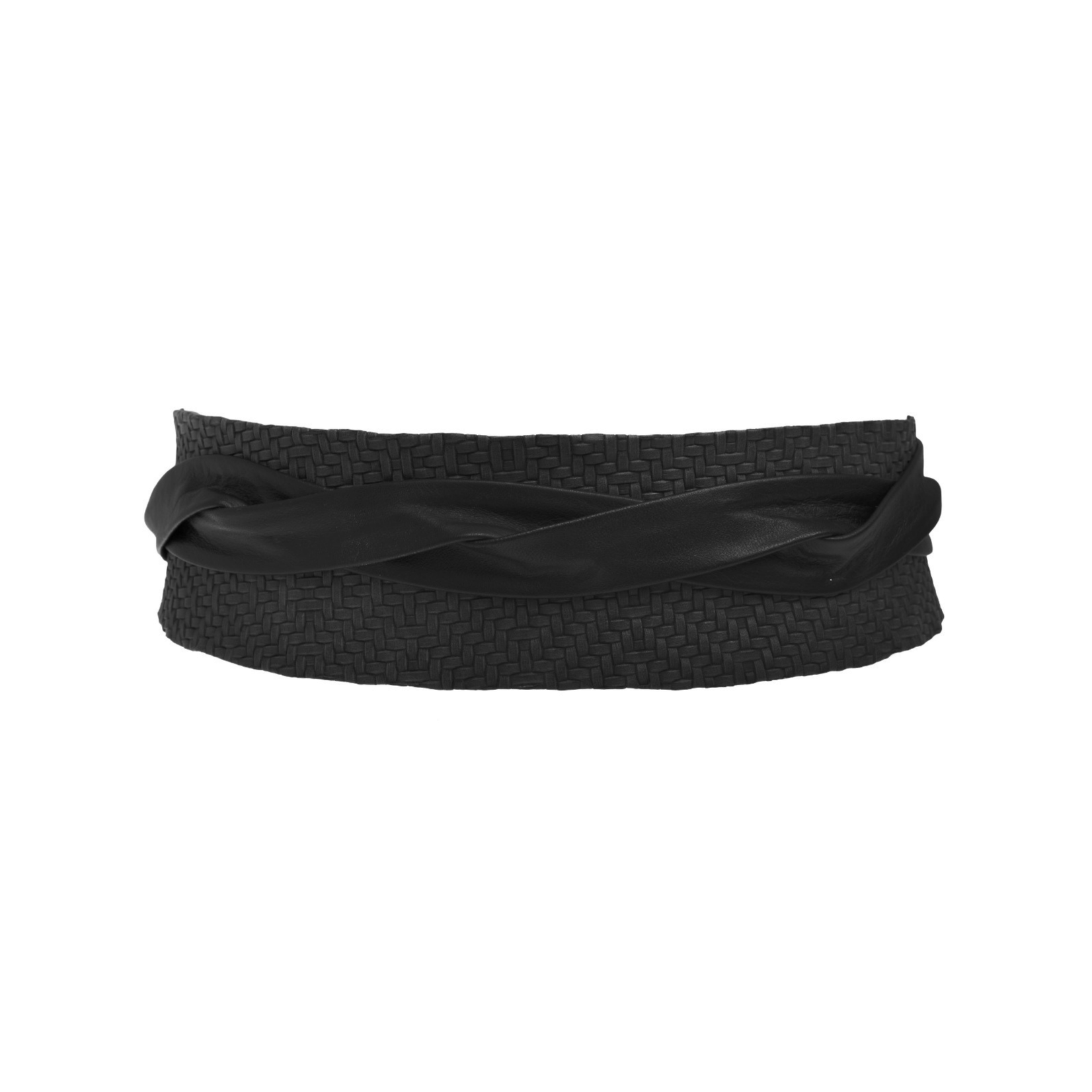 ADA Original Woven Leather Wrap Belt in Black
