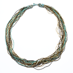 Suzie Blue Canada Long Multi Strand Beaded Necklace in Turquoise