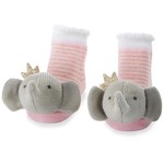 Crowned Elephant Rattle Toe Baby Socks