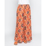 Baci Painterly Diamond Palazzo Pants in Orange