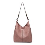 Jen & Co Ida Slouchy Hobo Bag w/Adjustable Strap in Dk Rose