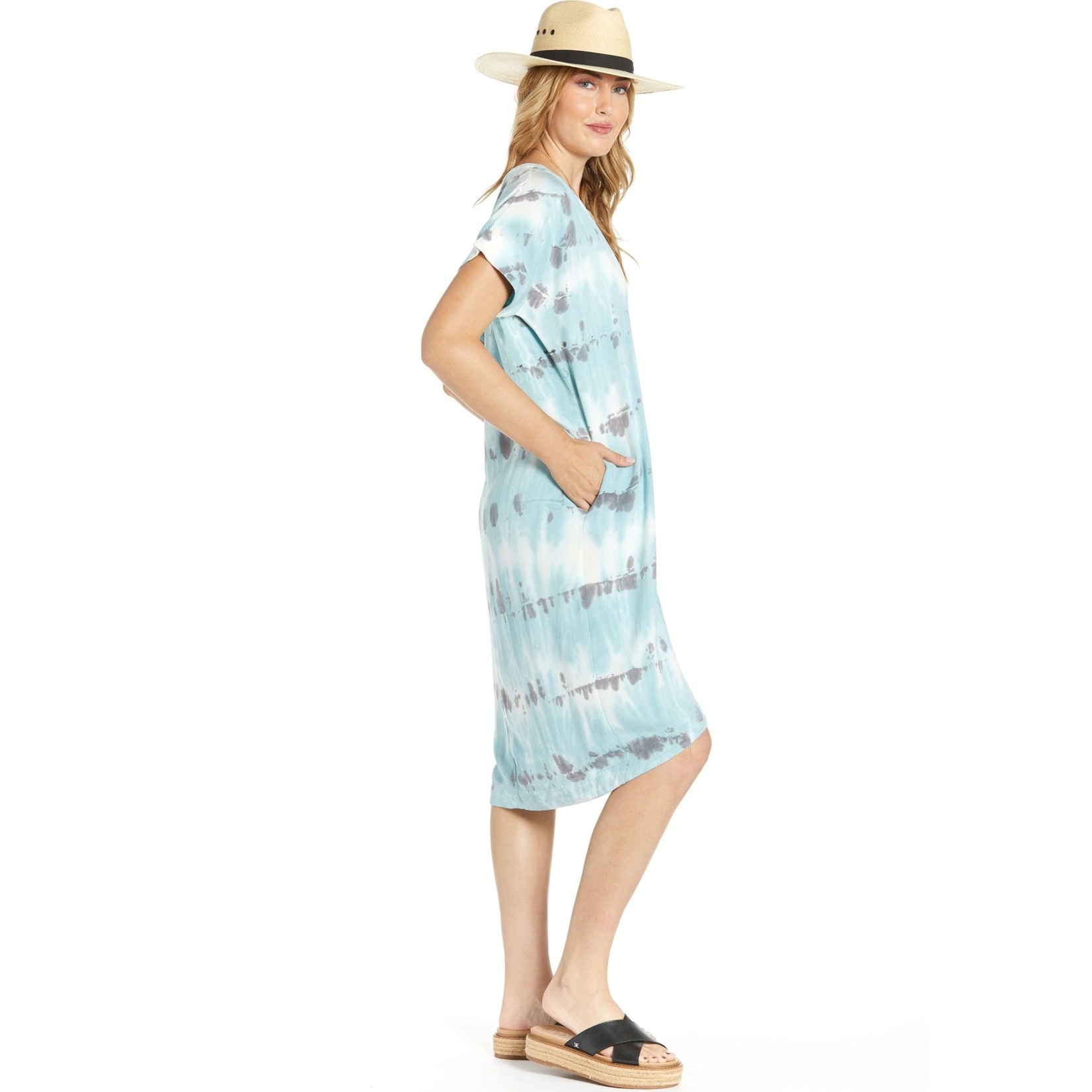 River & Sky Baja Caftan Dress in Still Water