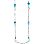 Brighton Pebble Turquoise And Pearl Convertible Y Necklace
