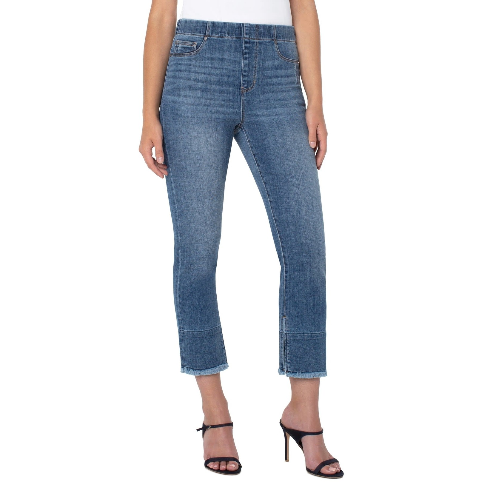 Liverpool Chloe Crop 25.5’ Skinny Jean w/ Inseam Slit in Jersey