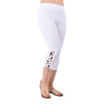 Longmont Pull-On White Pant w/Grommets  & Cutout