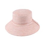 Jeanne Simmons Wide Brim Woven Hat w/ Flat Crown in Pink