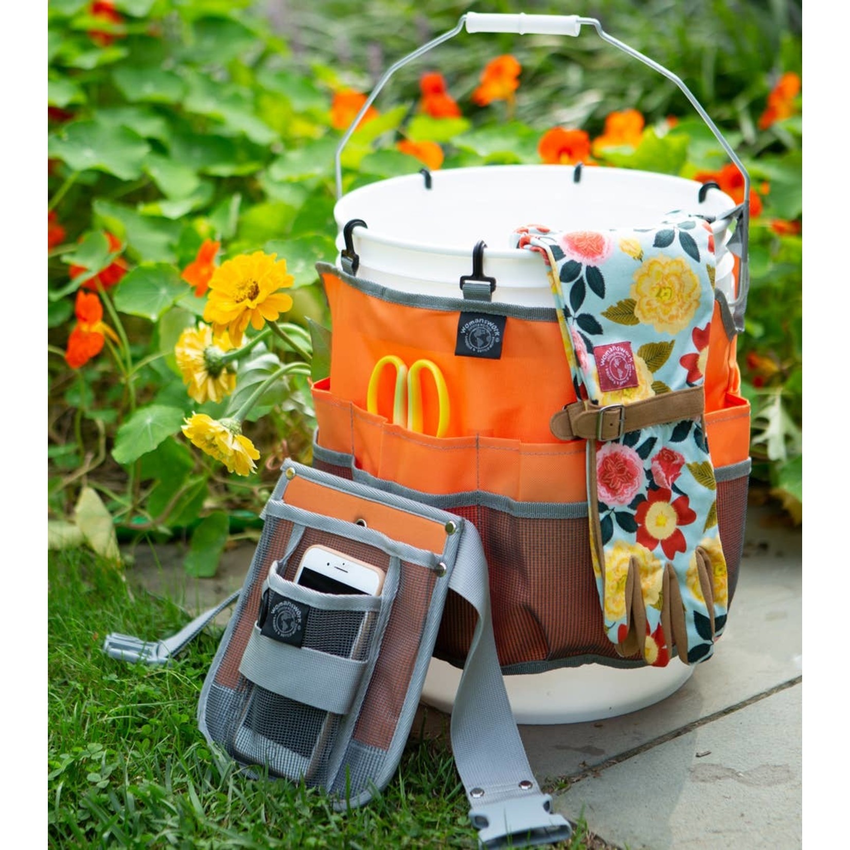 Heirloom Garden Bucket Caddy In Orange