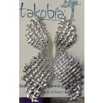 Curvy Mesh Silver Post Earrings