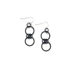 Sea Lily Double Looped Earring in Black
