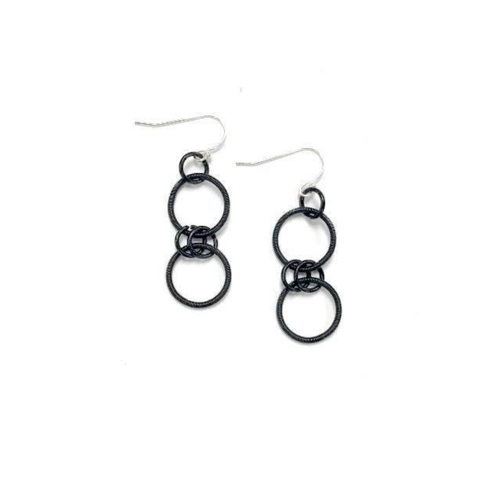 Sea Lily Double Looped Earring in Black