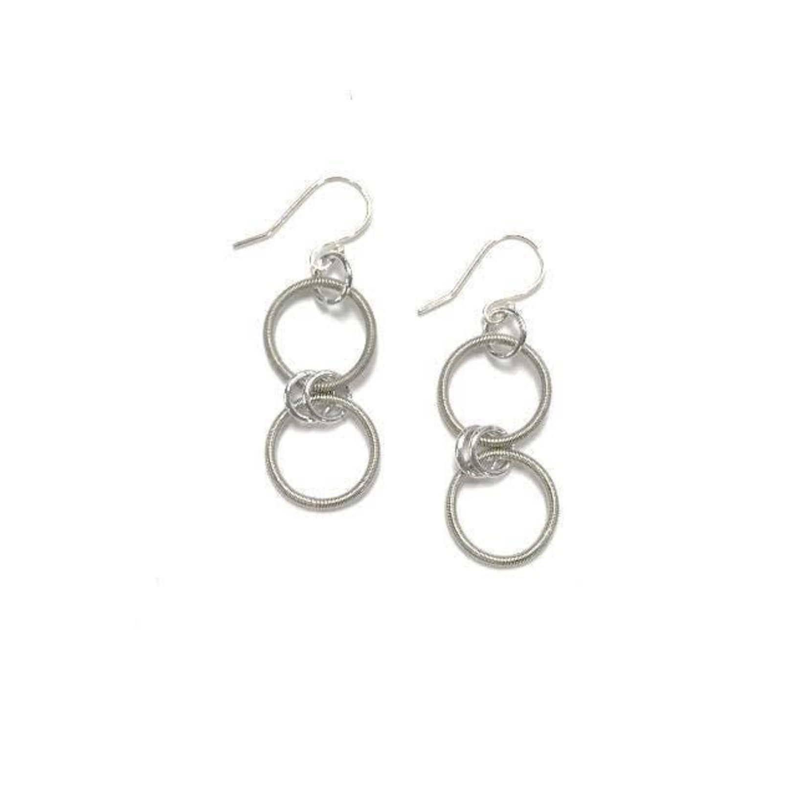 Sea Lily Double Looped Earring in Silver
