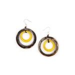 Organic Tagua Jewelry Kara Hoop Earrings in Yellow/Amber