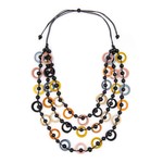 Organic Tagua Jewelry Francesca 3Layer Tagua Necklace in Multi/Black