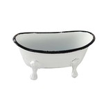 Foreside Home and Garden Mini Enamel Bathtub Soap Dish in White/Black