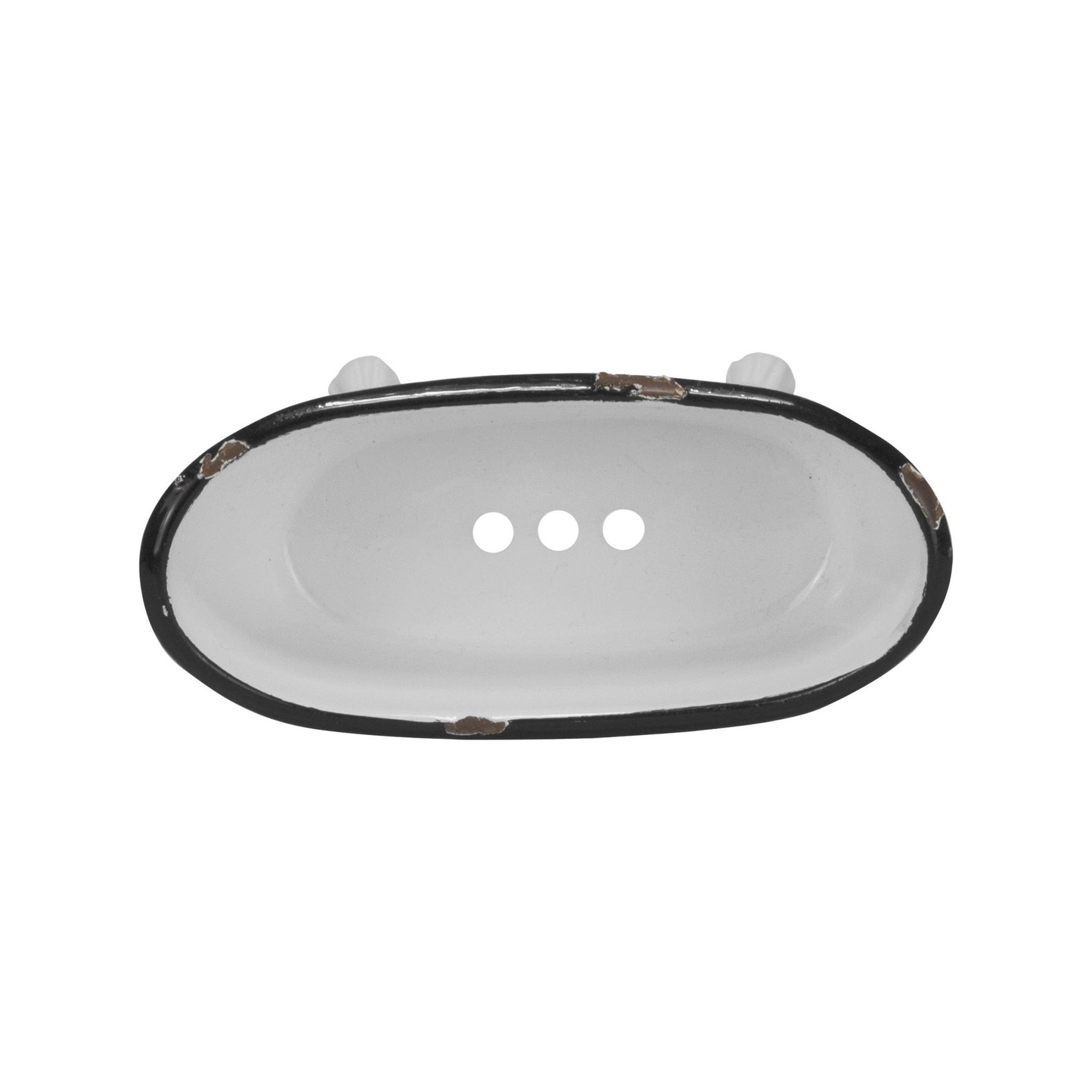 Foreside Home and Garden Mini Enamel Bathtub Soap Dish in White/Black