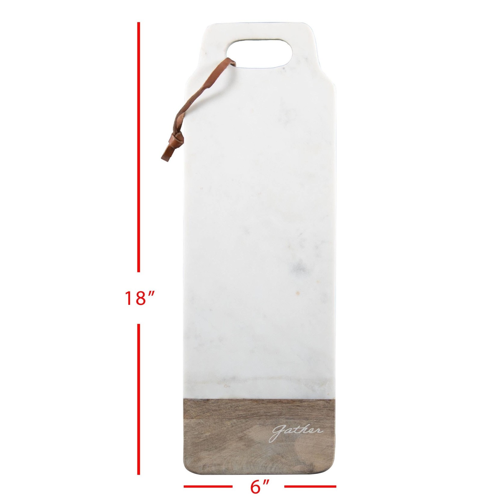 Foreside Home and Garden Gather Marble & Mango Wood Serving Board