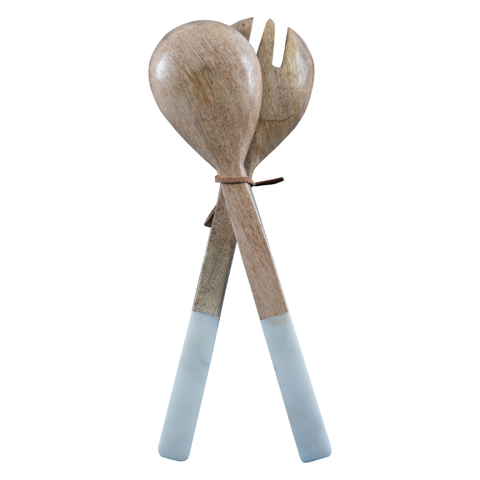 Foreside Home and Garden Gather Marble & Mango Wood Serving Utensils