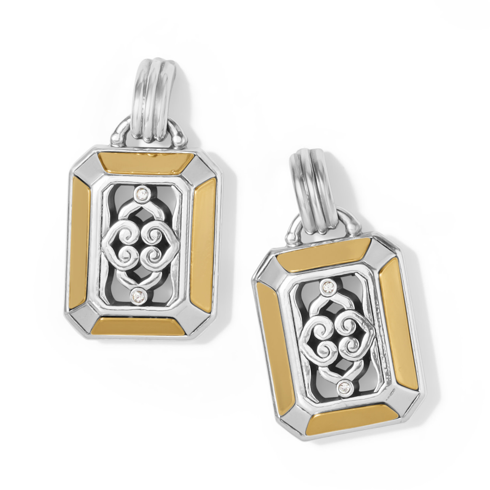 Brighton Intrigue Regal Post Drop Earrings in Silver and Gold