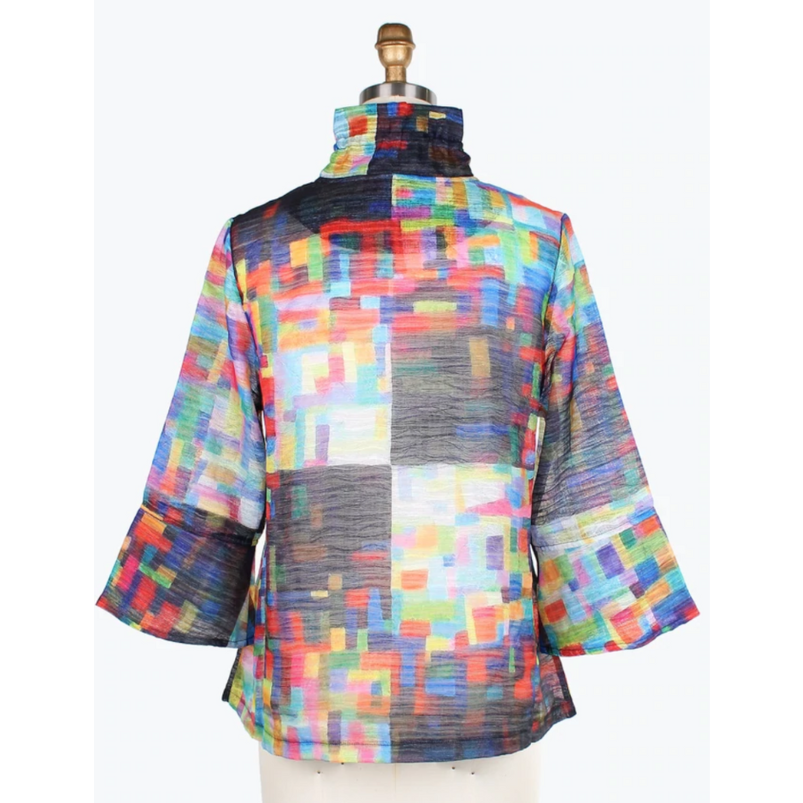 Damee Rainbow Color Block Short Jacket