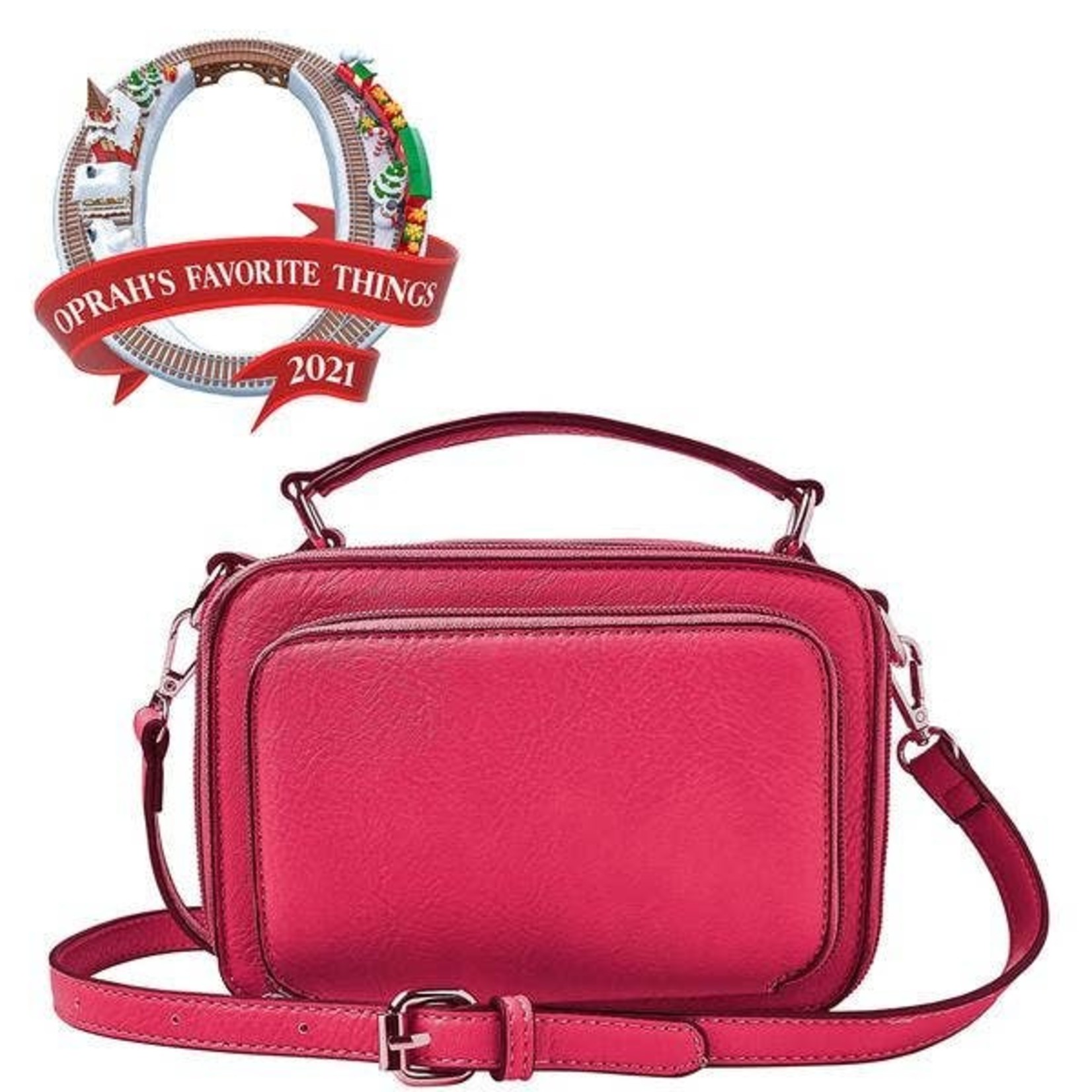 Kelsey Crossbody Satchel in Hot Pink