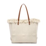 Jen & Co Madison Hand Woven Fringe Tote in Natural