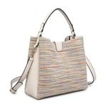 Jen & Co Tati Vegan Woven Multi Stripe Satchel