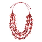 Organic Tagua Jewelry Francesca 3Layer Tagua Necklace in Red