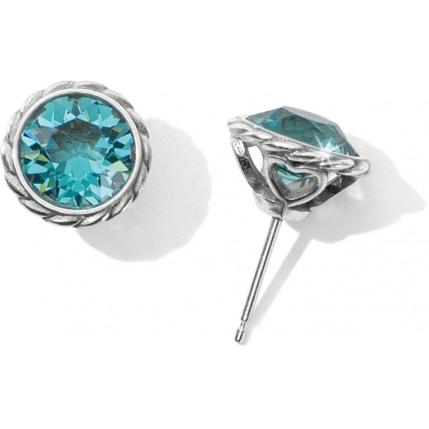 Light Turquoise Iris Stud Earrings - Molly's Meanderings