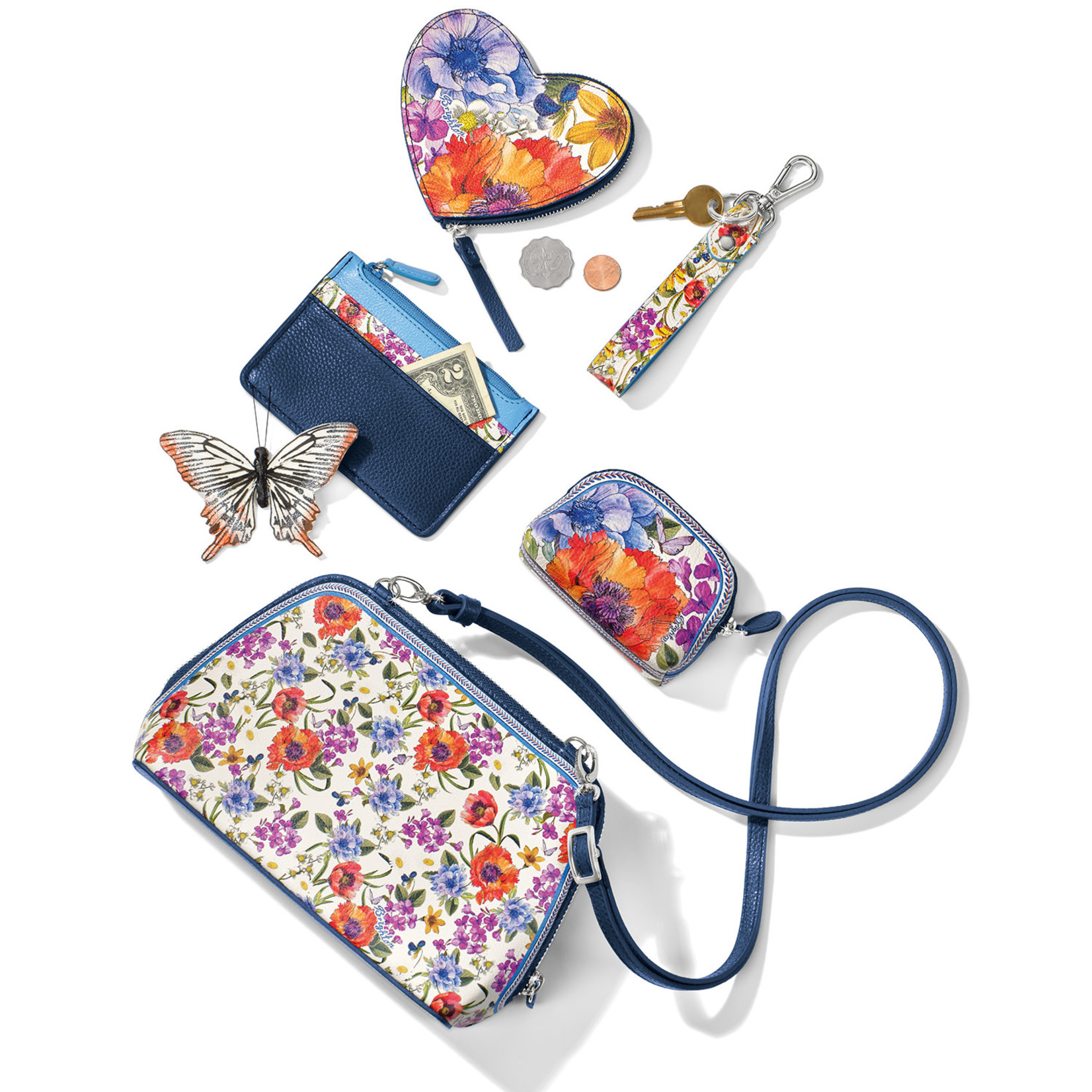 Brighton Blossom Hill Butterfly Heart Coin Purse