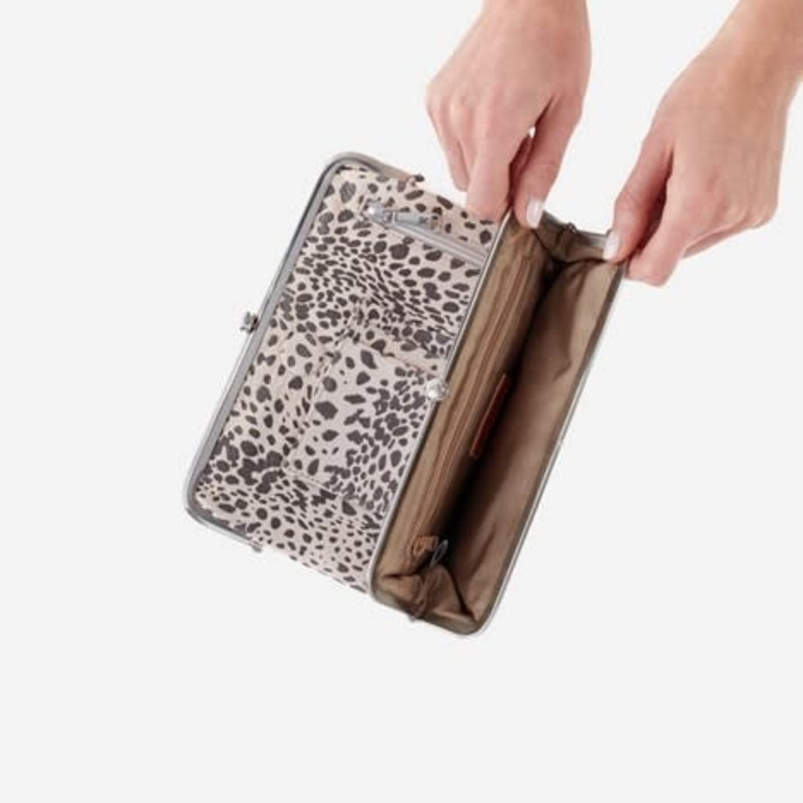 HOBO Lauren Cheetah Printed Leather Wallet/Clutch