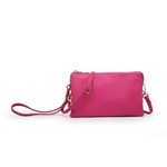 Jen & Co Riley Vegan Leather Double-Sided Wristlet/Crossbody - Berry (Bry)