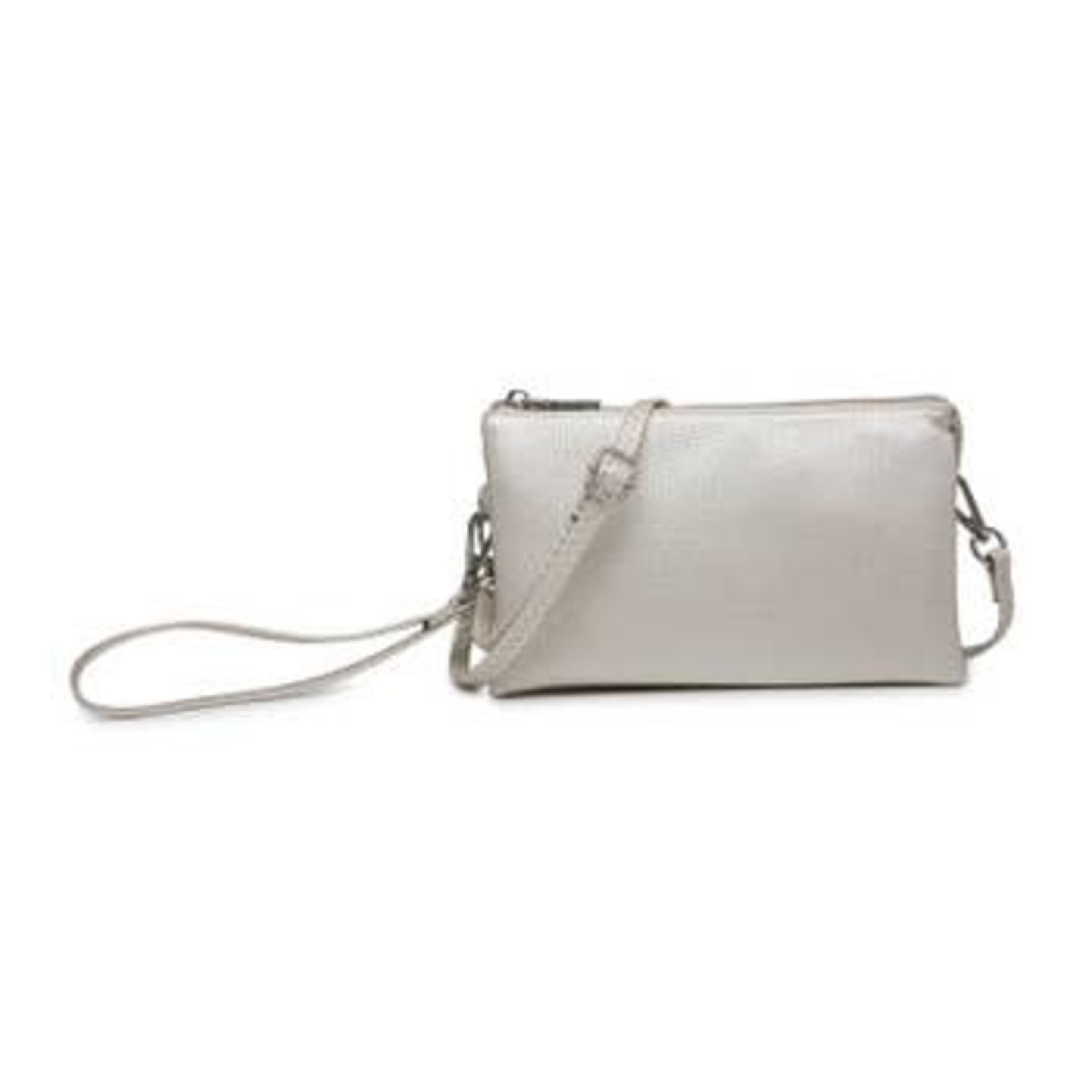 Jen & Co Riley Vegan Leather Double-Sided Wristlet/Crossbody - Pearl (PRL)