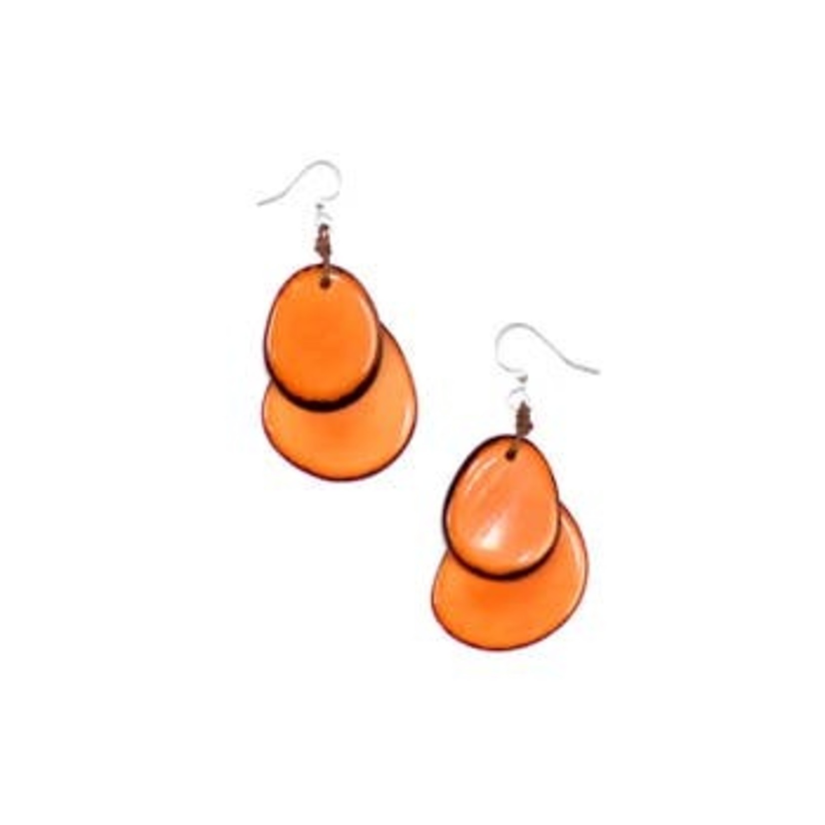 Organic Tagua Jewelry Fiesta Tagua Earrings in Orange