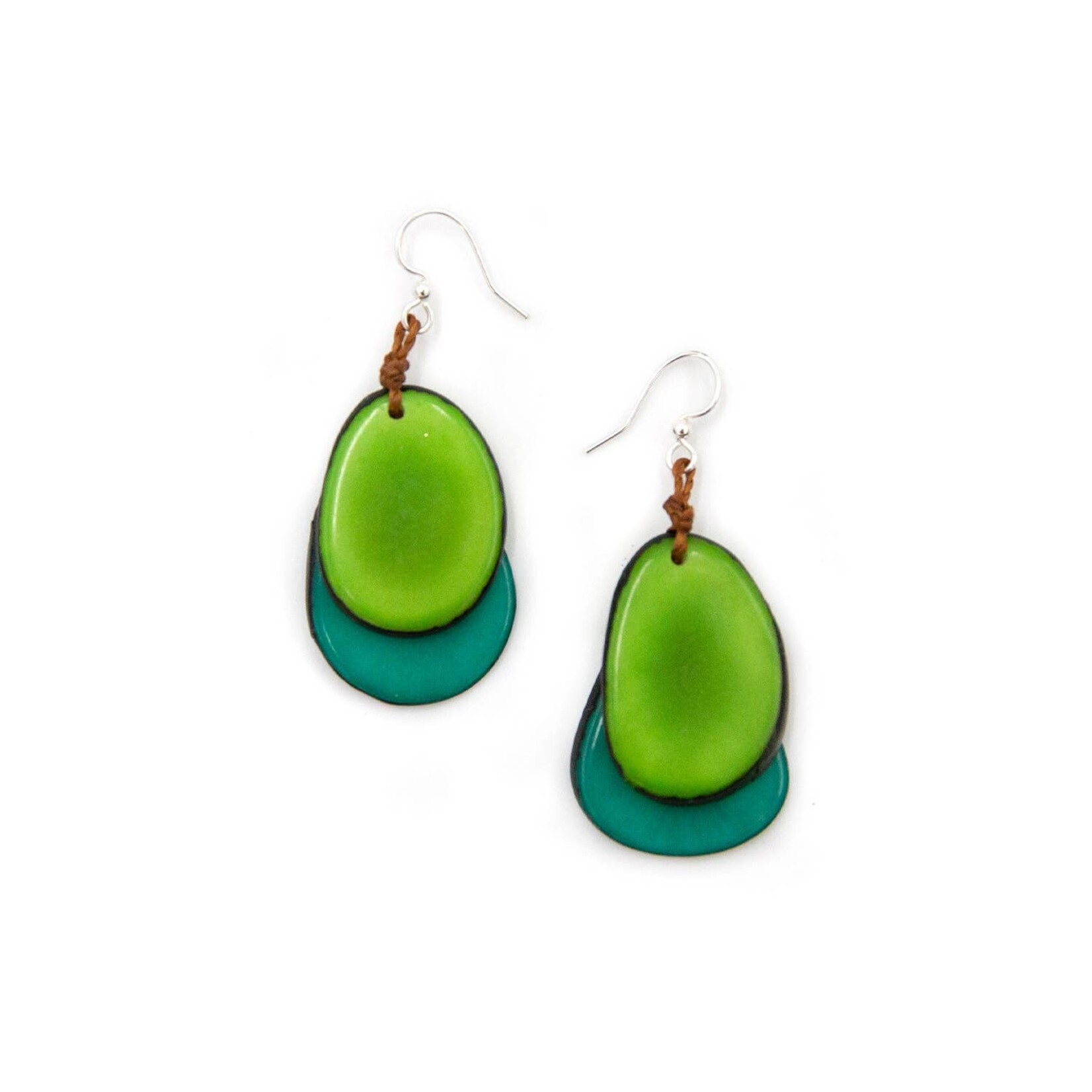 Organic Tagua Jewelry Fiesta Tagua Earrings in Lime