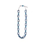 Organic Tagua Jewelry Alejandra Tagua Link Necklace in Royal Blue