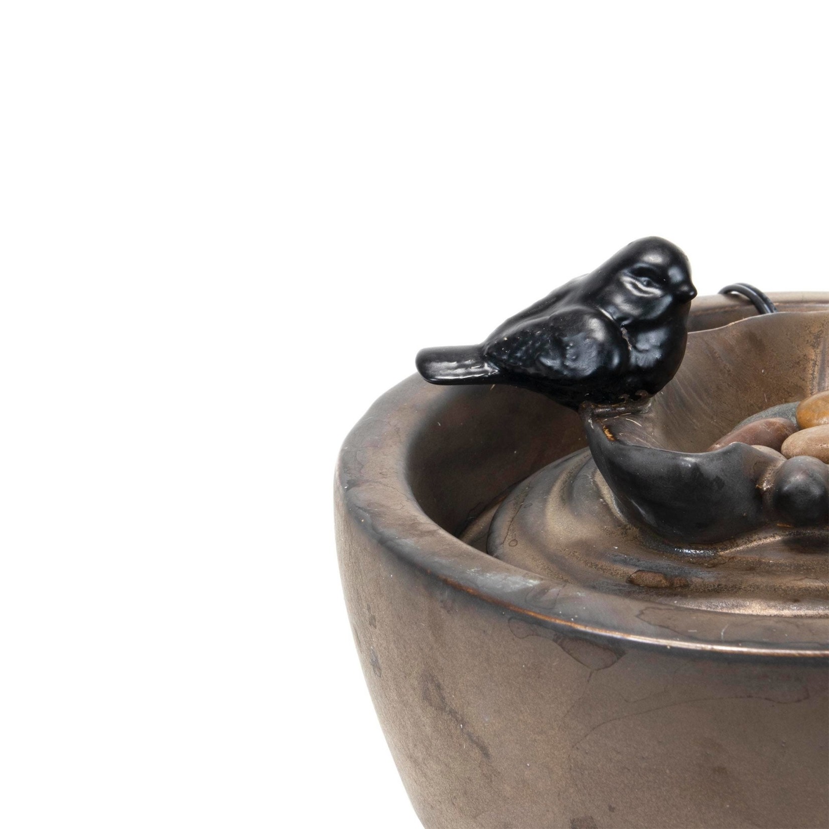 Sparrow On Leaf Fountain