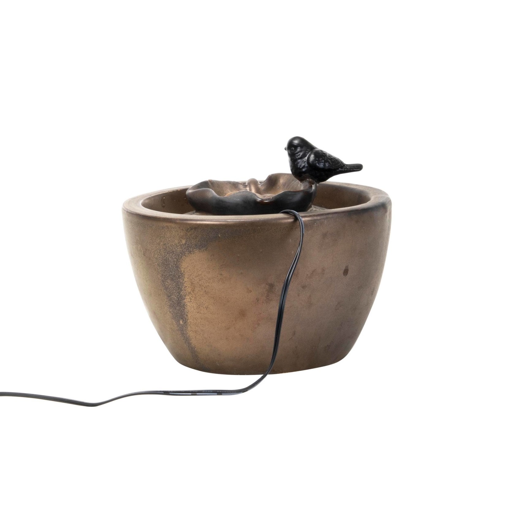 Sparrow On Leaf Fountain