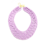 Zenzii Glossy Beaded Pastel Necklace in Lavender