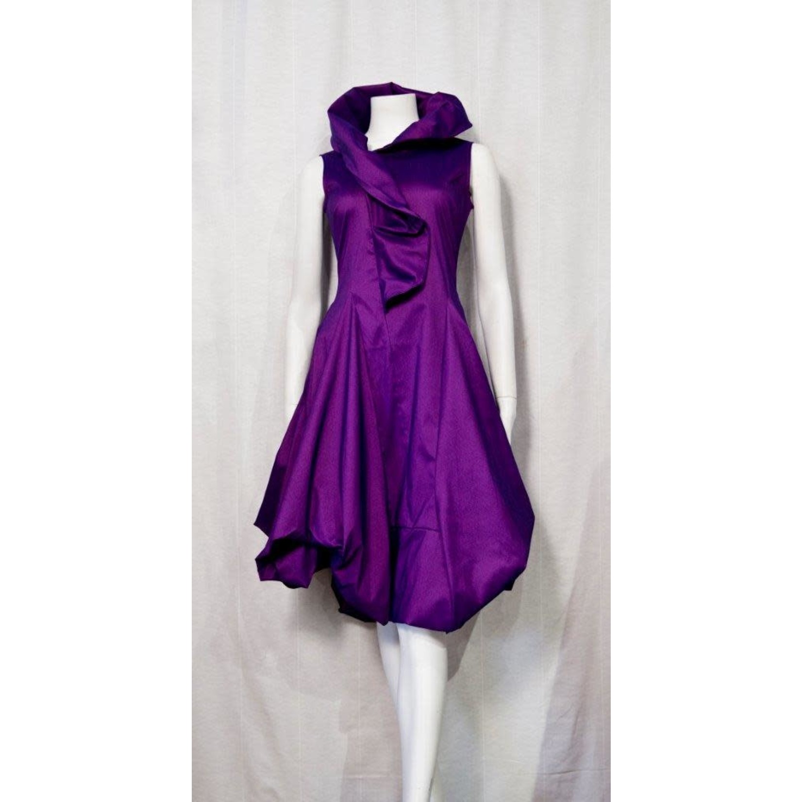 Samuel Dong Wired SD LOGO Neck Sleeveless Bubble Dress - Violet