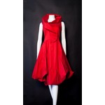 Samuel Dong Wired SD LOGO Neck Sleeveless Bubble Dress - Red