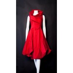 Samuel Dong Wired SD LOGO Neck Sleeveless Bubble Dress - Red