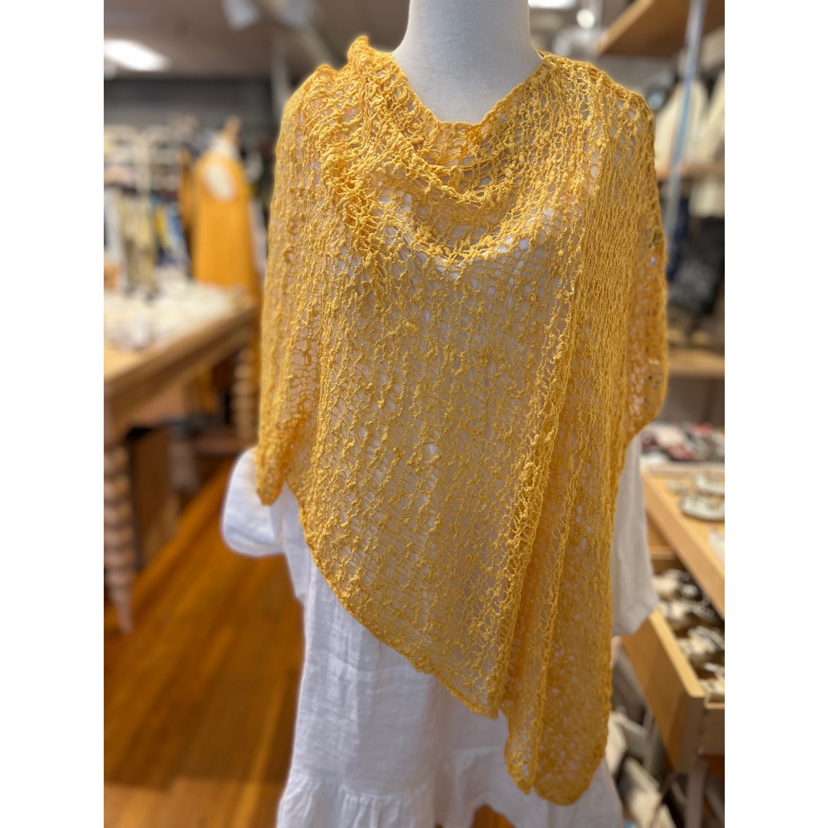 Lost River Imports Popcorn Poncho in Honey (81)