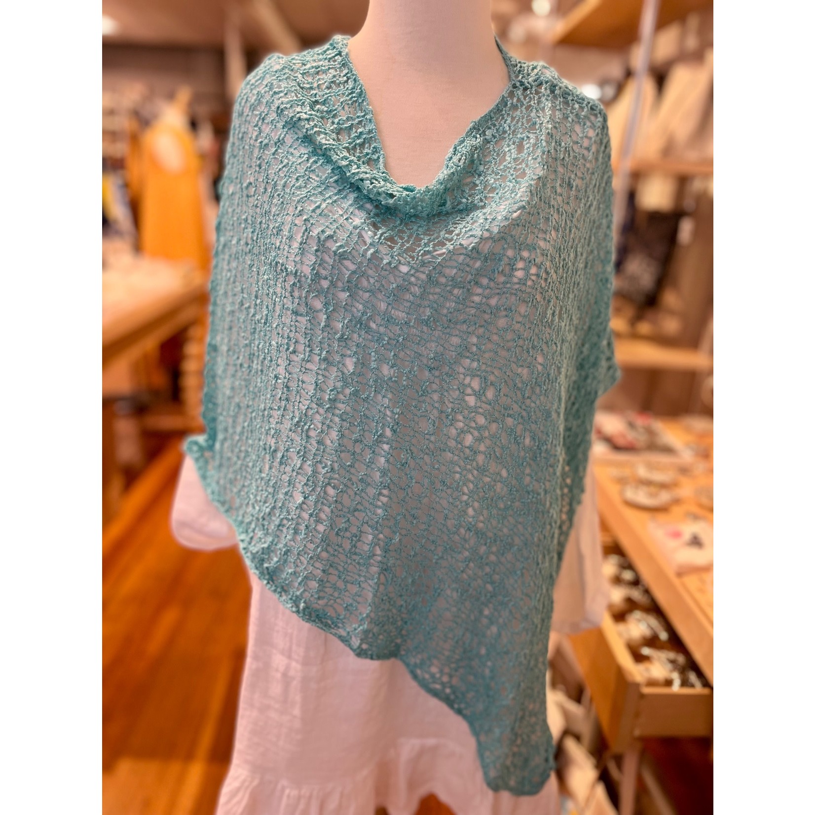Lost River Imports Popcorn Poncho in Caribbean Blue (66)