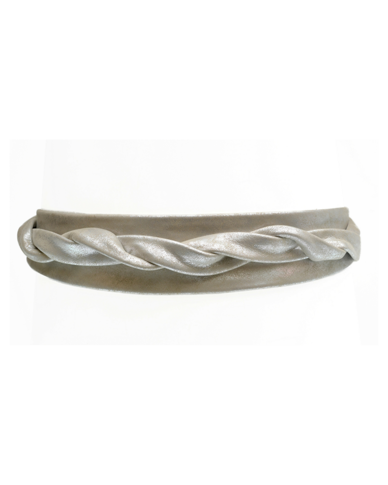 ADA Truffle Shimmer Wrap Belt ADA Midi Leather Wrap Belt in Silver Shimmer - Molly main image 2